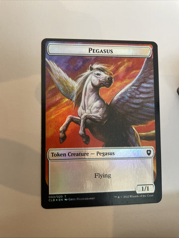 Treasure Token Pegasus FOIL Excellent Magic MTG (back)