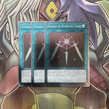 NKRT-EN025 Swords Of Revealing Light Platinum Rare x3 Excellent Condition Yugioh