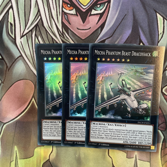 INCH-EN051 x3 Mecha Phantom Beast Dracossack Super Excellent Condition Yugioh