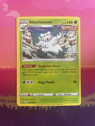 Pokemon Card Abomasnow Chilling Reign Advent Calendar 010/198 Near Mint