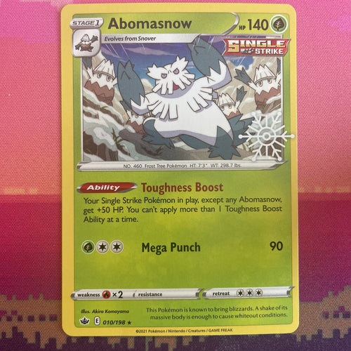 Pokemon Card Abomasnow Chilling Reign Advent Calendar 010/198 Near Mint