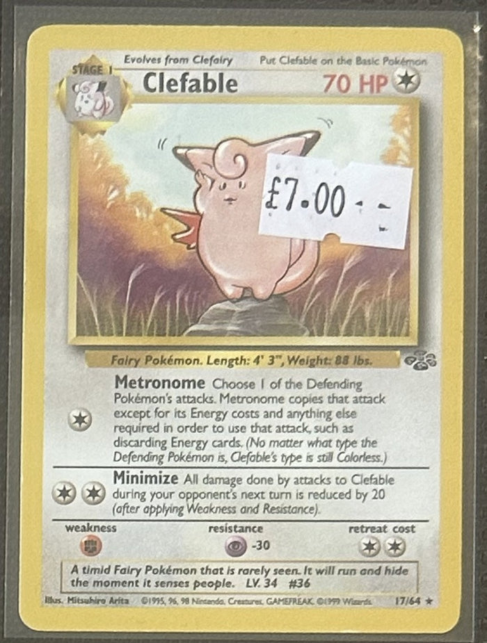 Pokemon Card Clefable Jungle Rare 17/64 Lightly Played