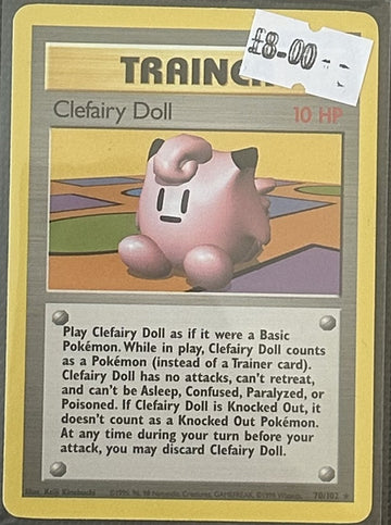 Pokemon Card Clefairy Doll Base Set Rare 70/102 Lightly Played