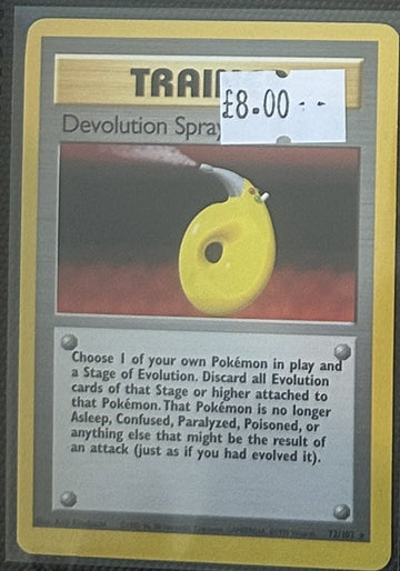 Pokemon Card Devolution Spray Base Set Rare 72/102 Lightly Played