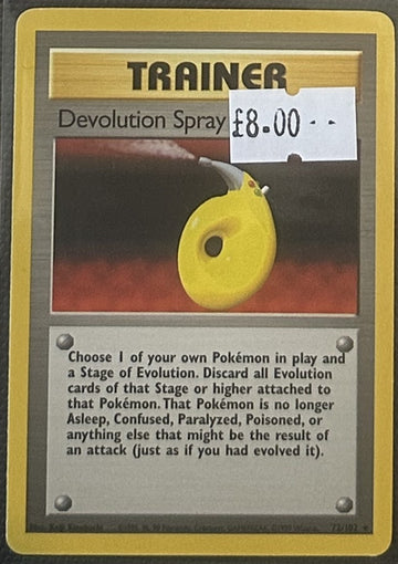 Pokemon Card Devolution Spray Base Set Rare 72/102 Lightly Played