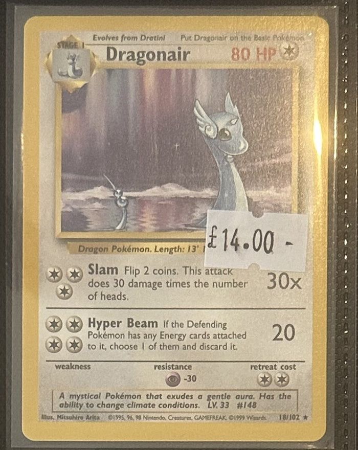 Pokemon Card Dragonair Base Set Rare 18/102 Lightly Played