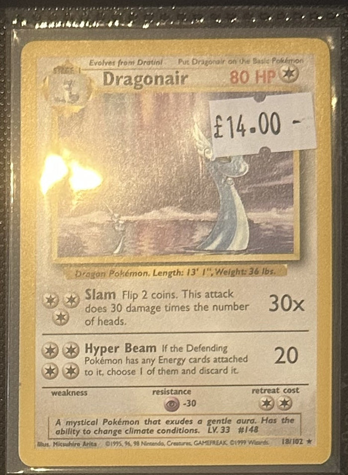 Pokemon Card Dragonair Base Set Rare 18/102 Lightly Played