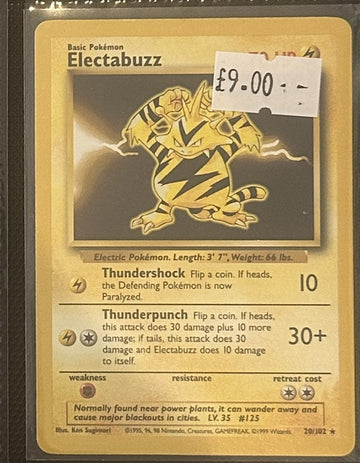 Pokemon Card Electabuzz Base Set Rare 20/102 Lightly Played