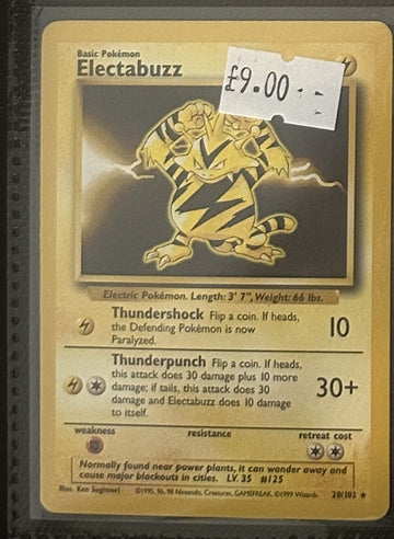 Pokemon Card Electabuzz Base Set Rare 20/102 Lightly Played