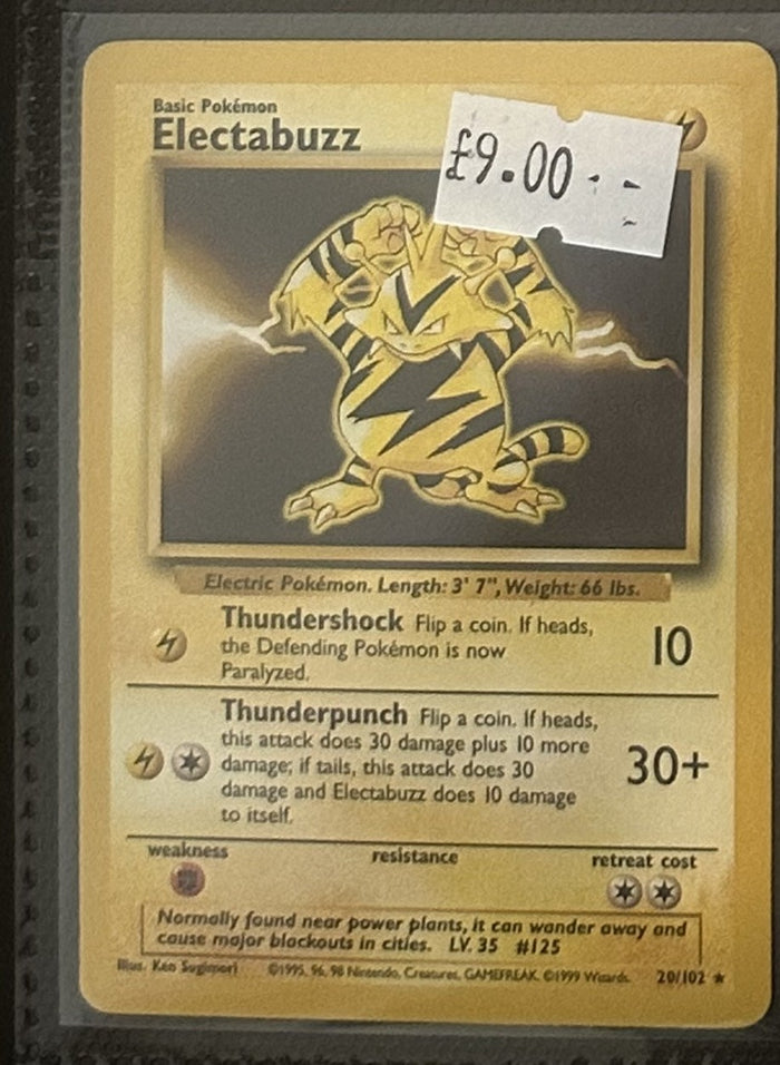 Pokemon Card Electabuzz Base Set Rare 20/102 Lightly Played