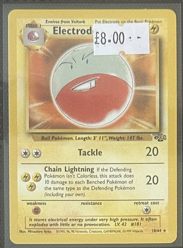 Pokemon Card Electrode Jungle Rare 18/64 Lightly Played