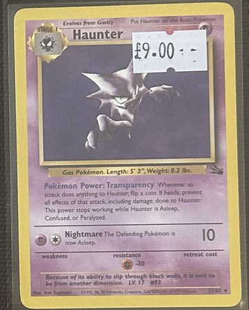 Pokemon Card Haunter Fossil Rare 21/62 Lightly Played