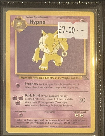 Pokemon Card Hypno Fossil Rare 23/62 Lightly Played