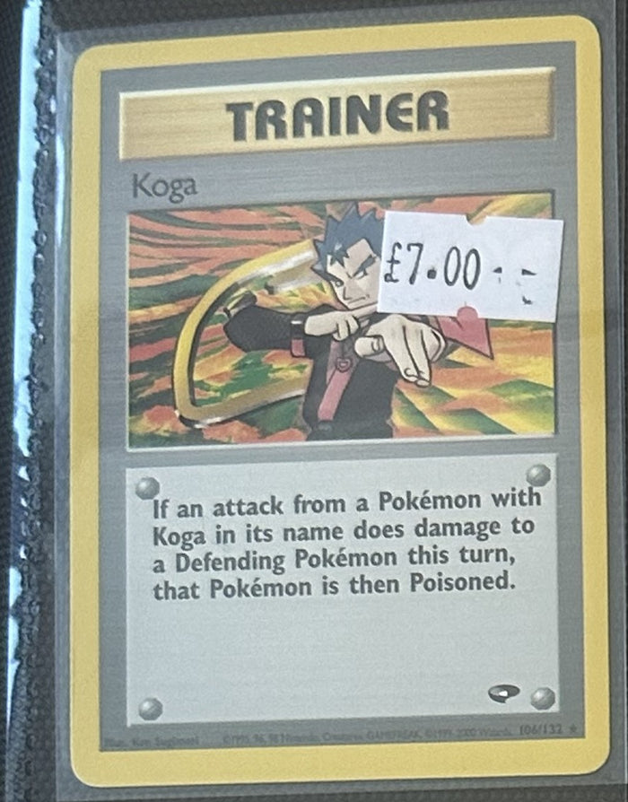 Pokemon Card Koga Gym Challenge Rare 106/132 Lightly Played