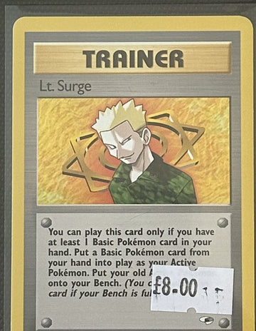 Pokemon Card Lt. Surge Gym Heroes Rare 101/132 Lightly Played