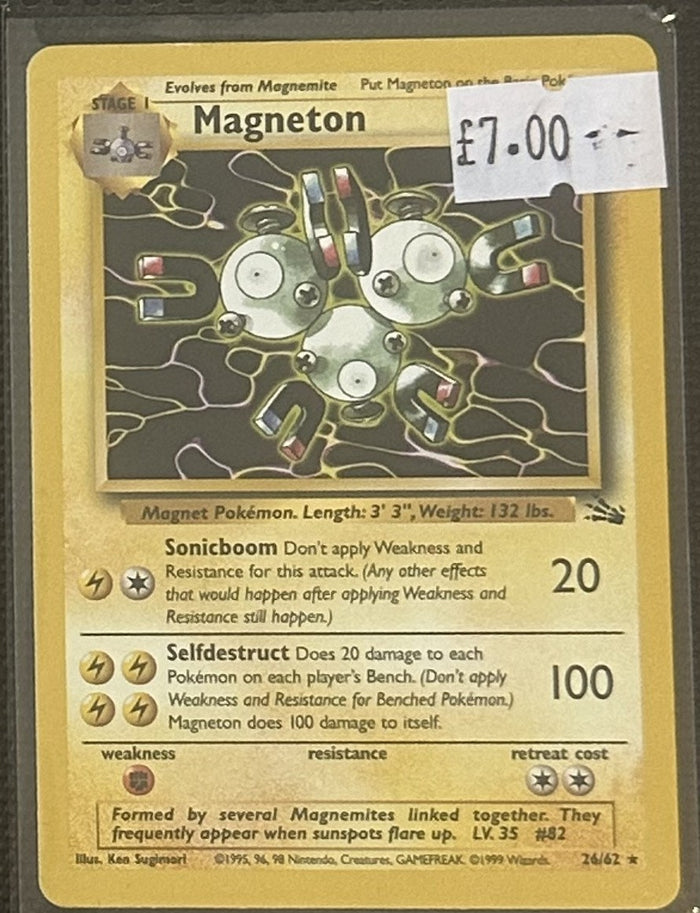 Pokemon Card Magneton Fossil Rare 26/62 Lightly Played