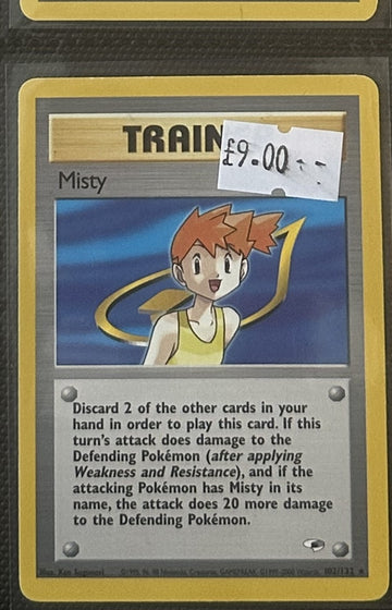 Pokemon Card Misty Gym Heroes Rare 102/132 Lightly Played