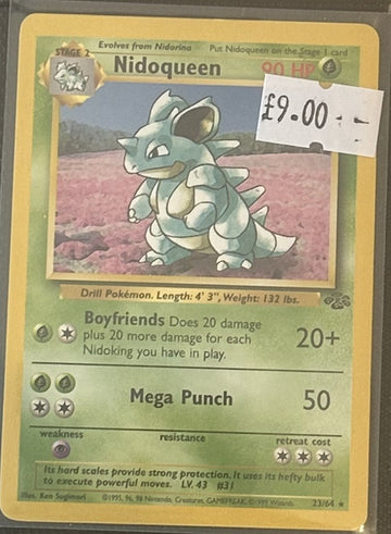 Pokemon Card Nidoqueen Jungle Rare 23/64 Lightly Played