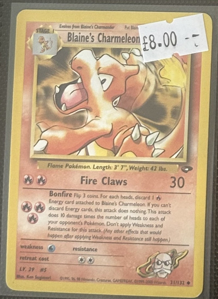 Pokemon Card Blaine's Charmeleon Gym Challenge Uncommon 31/132 Lightly Played