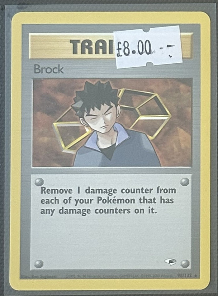 Pokemon Card Brock Gym Heroes Rare 98/132 Lightly Played