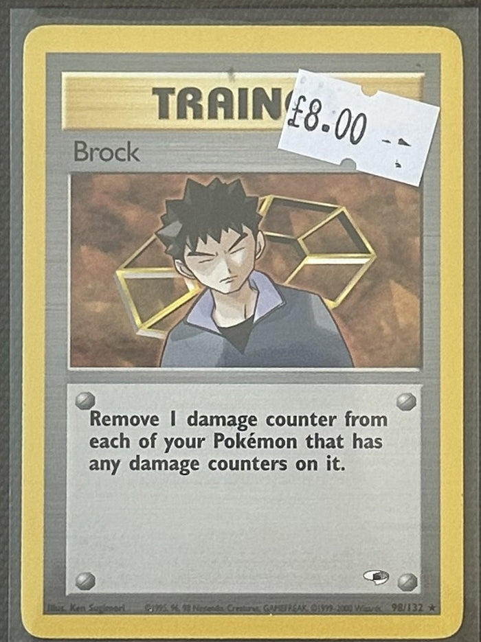 Pokemon Card Brock Gym Heroes Rare 98/132 Lightly Played