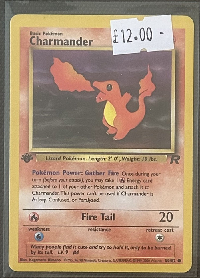 Pokemon Card Charmander Team Rocket 1st Edition Common 50/82 Lightly Played