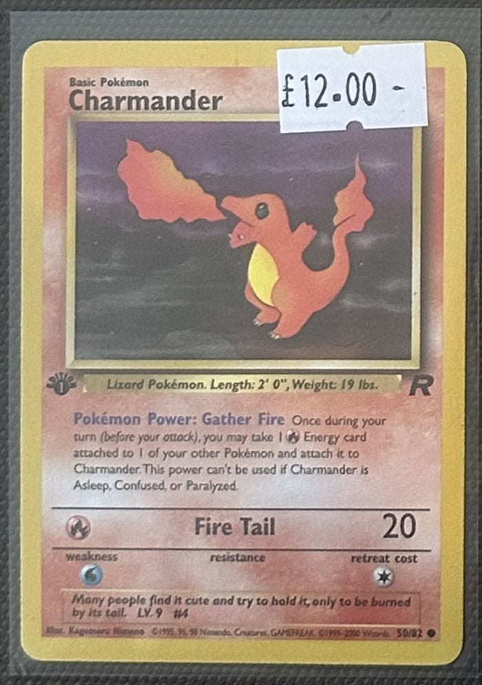 Pokemon Card Charmander Team Rocket 1st Edition Common 50/82 Lightly Played