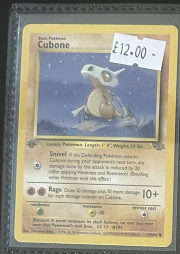 Pokemon Card Cubone Jungle 1st Edition Common 50/64 Lightly Played
