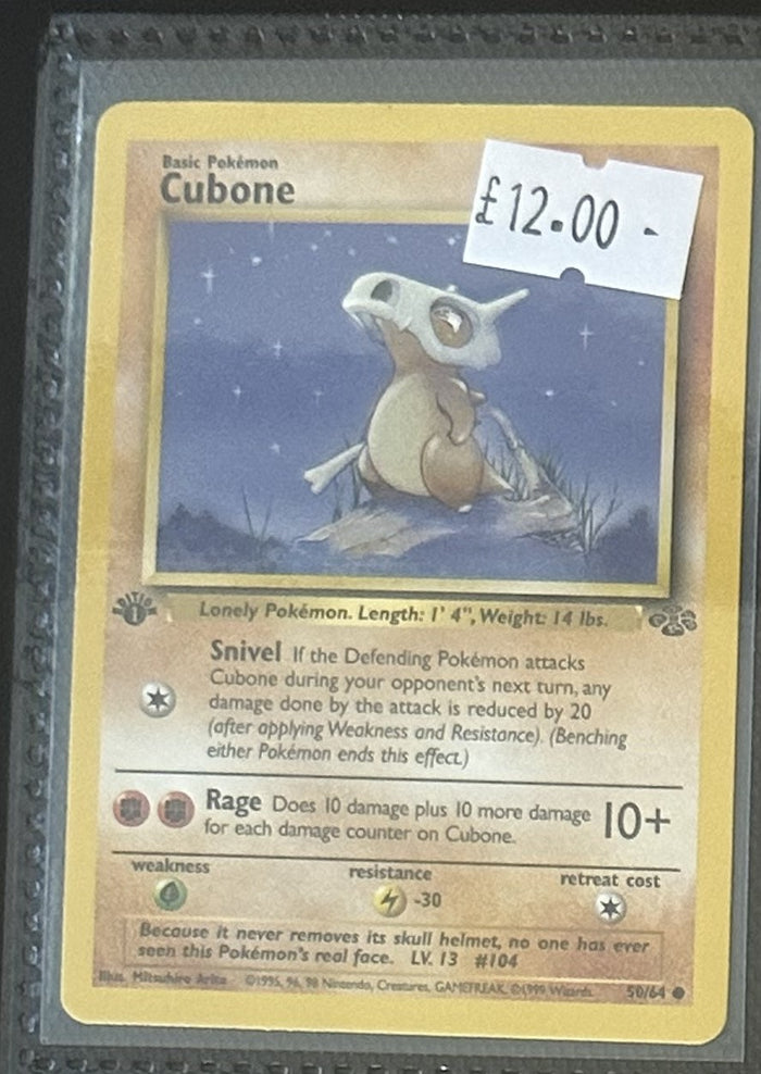Pokemon Card Cubone Jungle 1st Edition Common 50/64 Lightly Played