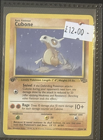 Pokemon Card Cubone Jungle 1st Edition Common 50/64 Lightly Played