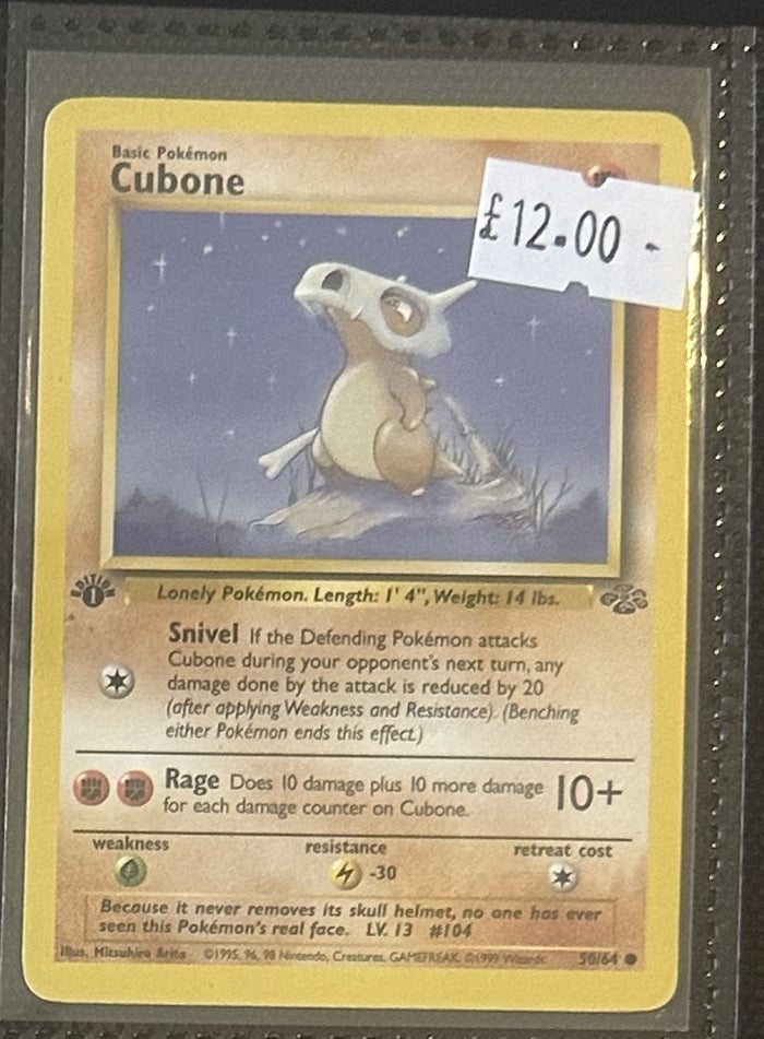 Pokemon Card Cubone Jungle 1st Edition Common 50/64 Lightly Played