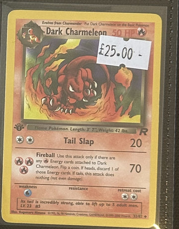 Pokemon Card Dark Charmeleon Team Rocket 1st Edition Uncommon 32/82 LP