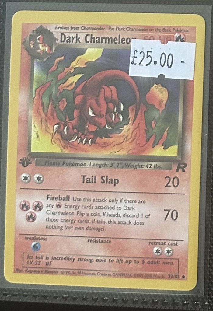 Pokemon Card Dark Charmeleon Team Rocket 1st Edition Uncommon 32/82 LP