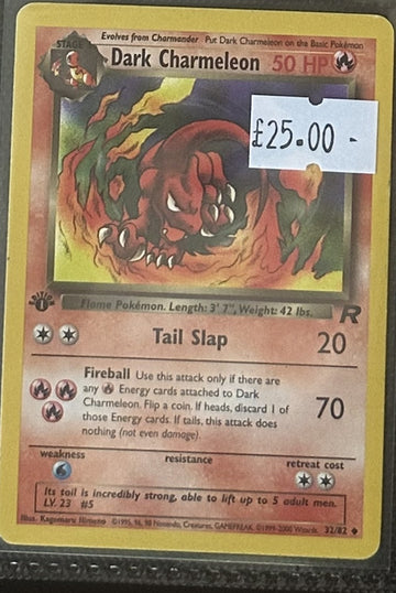 Pokemon Card Dark Charmeleon Team Rocket 1st Edition Uncommon 32/82 LP