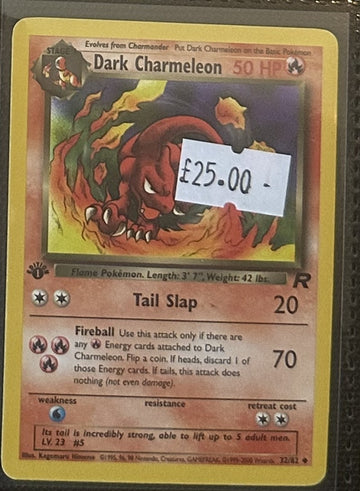 Pokemon Card Dark Charmeleon Team Rocket 1st Edition Uncommon 32/82 LP