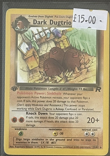 Pokemon Card Dark Dugtrio Team Rocket 1st Edition Rare 23/82 Lightly Played