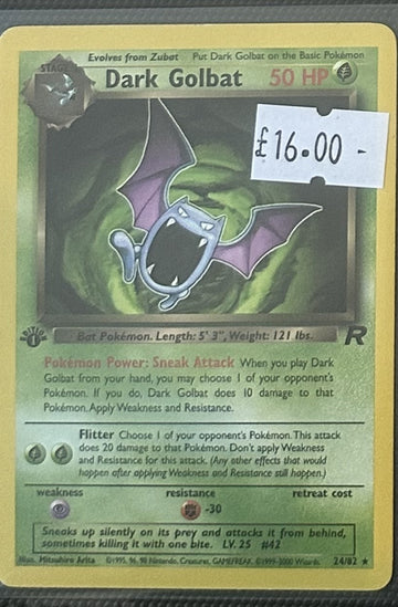 Pokemon Card Dark Golbat Team Rocket 1st Edition Rare 24/82 Lightly Played
