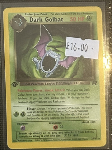 Pokemon Card Dark Golbat Team Rocket 1st Edition Rare 24/82 Lightly Played