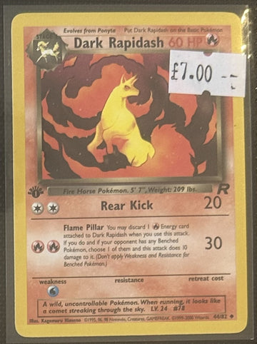 Pokemon Card Dark Rapidash Team Rocket 1st Edition Uncommon 44/82 Lightly Played