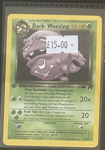 Pokemon Card Dark Weezing Team Rocket 1st Edition Rare 31/82 Lightly Played
