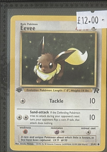 Pokemon Card Eevee Team Rocket 1st Edition Common 55/82 Lightly Played