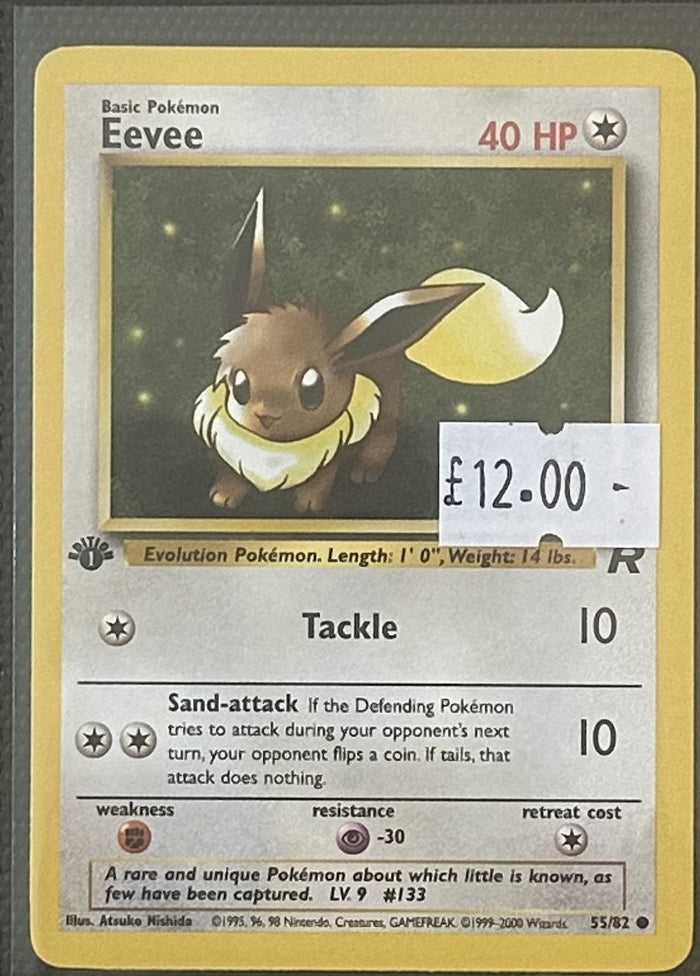 Pokemon Card Eevee Team Rocket 1st Edition Common 55/82 Lightly Played