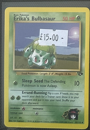 Pokemon Card Erika's Bulbasaur Gym Challenge Uncommon 39/132 Lightly Played