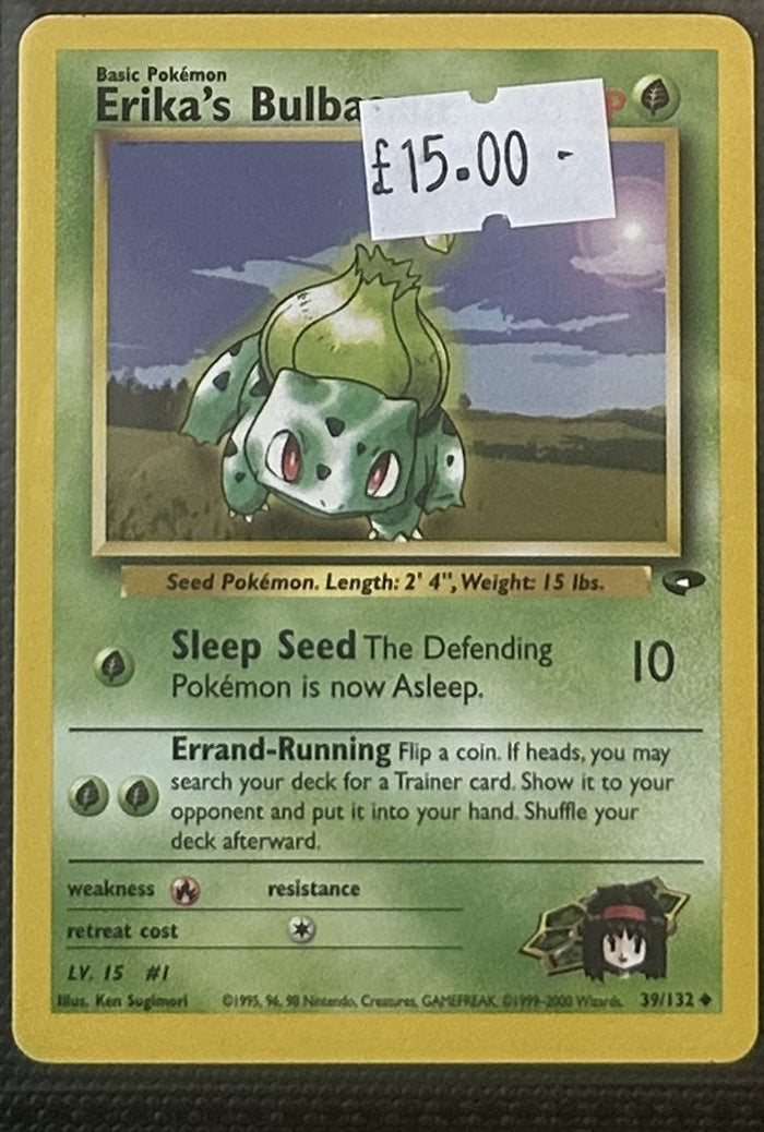 Pokemon Card Erika's Bulbasaur Gym Challenge Uncommon 39/132 Lightly Played