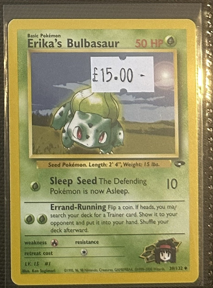 Pokemon Card Erika's Bulbasaur Gym Challenge Uncommon 39/132 Lightly Played