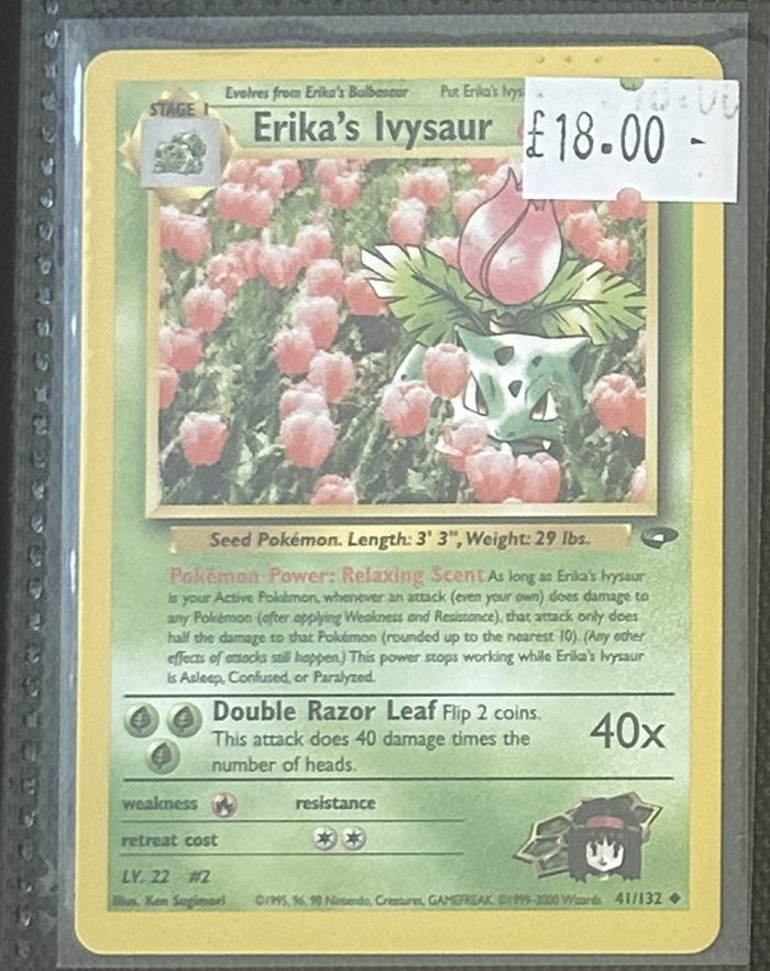 Pokemon Card Erika's Ivysaur Gym Challenge Uncommon 41/132 Lightly Played