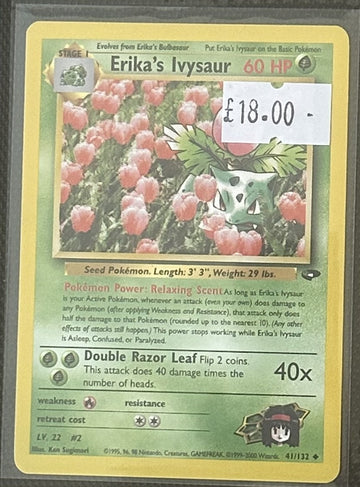 Pokemon Card Erika's Ivysaur Gym Challenge Uncommon 41/132 Lightly Played