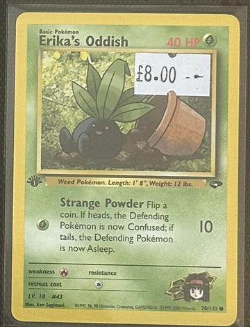 Pokemon Card Erika's Oddish Gym Challenge 1st Edition Common 70/132 LP