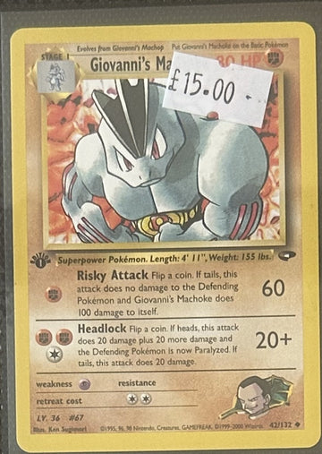 Pokemon Card Giovanni's Machoke Gym Challenge 1st Edition Uncommon 42/132 LP