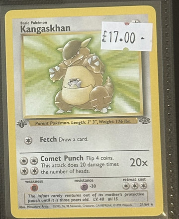 Pokemon Card Kangaskhan Jungle 1st Edition Rare 21/64 Lightly Played